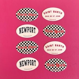 🏁 Rare Brandy Melville Stickers/ North Shore Saint Barth Newport New York check